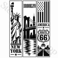 【201】アメリカン Brooklynステンシルシート 3種セットのサムネイル