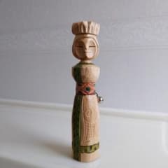 アイヌ セワポロロ オロッコ族 木彫り人形 郷土玩具 民芸品 高さ：約13.5㎝ 希少品】パシカ 木彫り 工芸品 アイヌ 民芸品 郷土玩具 検）セワポロロ