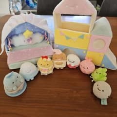 すみっコぐらし ぬいぐるみ マスコット 8体セット ハウス付きのサムネイル