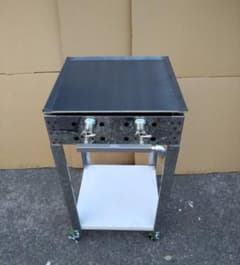 幅450 移動試食デモ販売 専用台付 鉄板焼ガスグリラー 模擬店 道の駅