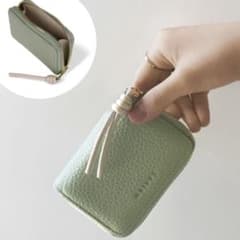 未使用！LASIEM スマートキーケース コイン　カード　本革 ライトグリーン