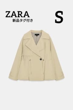 ZARA 調節可能なウエスト ショートトレンチコート Sサイズ - メルカリ