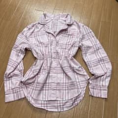 海外ガール Hollister ホリスター ピンク チェック柄 長袖シャツ XSのサムネイル
