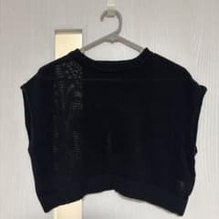 バックオープン ニットベスト ブラックのサムネイル