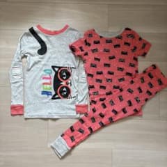 キッズ パジャマ セットアップ 猫柄　コストコ 6歳用　カークランド　半袖　長袖のサムネイル