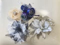 コサージュセット 花 ネイビー パステルピンク モノトーンのサムネイル