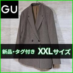 【GU】 ダブルブレストチェックジャケット / XXLサイズ 357667