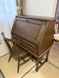 【直接引取限定】木製 ライティングビューロー デスク 収納（大塚家具） し*ん様 【直接引取限定】木製 ライティングビューロー デスク 収納