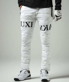 LUXEAKMPLUS ゴルフパンツ　中綿ロゴテーパードパンツ メンズ　M LUXEAKMPLUS ゴルフ 中綿 ロゴ テーパードパンツ XL - メルカリ