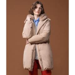 【美品】INED イネド ロングダウンコート フェイクファー ベージュ 7号 美品】INED イネド ロングダウンコート フェイクファー ベージュ 7号