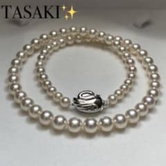 田崎✨テリ強】 あこや スワン金具 8ミリ 28g 43cm SV ネックレス