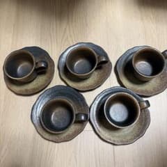 陶器 カップ＆ソーサー 5客セット 和食器 焼き物のサムネイル