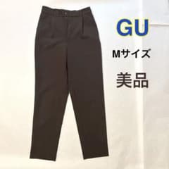 【美品】GU ブラウン テーパードパンツ ウエストゴム Mサイズ　春夏秋 通勤のサムネイル