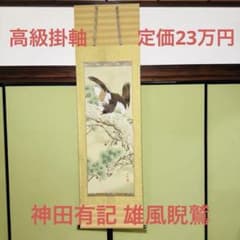 【手書き高級掛軸】　神田有記 雄風睨鷲 尺五立　定価23万円　美品 手書き高級掛軸】 神田有記 雄風睨鷲 尺五立 定価23万円 美品 - メルカリ