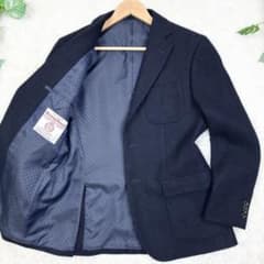 美品　ハリスツイード　ミツミネ　紺ブレザー　テーラードジャケット　M　総裏地 美品 ハリスツイード ミツミネ 紺ブレザー テーラードジャケット M 総