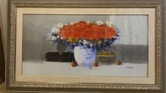 平山講平 花の絵 油絵 絵画 額付き 美術品 インテリア - メルカリ