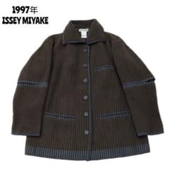 1997年 イッセイミヤケ フリース プリーツコート サイズL プリーツ