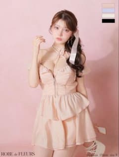 ROBE de FLEURS ピンク フリルドレス XS ROBE de FLEURS ピンク セットアップフレアミニドレスXS - メルカリ