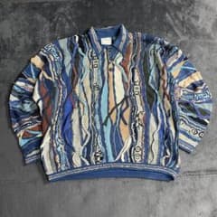 90s COOGI クージー 3Dポロシャツニット クレイジーパターン - メルカリ