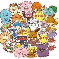 [신품 미사용] 50장 Pokemon 포켓몬 카나헤이 씰 스티커