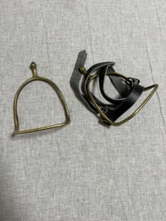 乗馬・馬術用 拍車 ゴールド 革ベルト付きのサムネイル