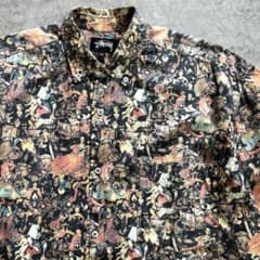 ドスペ 80s90s old stussy 宗教柄 シャツ USA製 黒タグ M - メルカリ