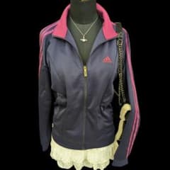 Y2K adidas サイドライン　ロゴ　トラックジャケット　海外ガールのサムネイル