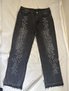 Tribal Print Black Denim Jeansのサムネイル