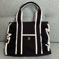 NICE CLAUP ナイスクラップ フリル付きトートバッグ ブラック　未使用のサムネイル