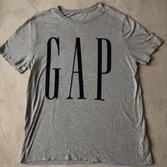 old GAP ギャップ Tシャツ Lサイズ グレー ビッグロゴ 縦ロゴ 半袖のサムネイル