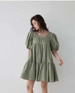 Cotton Linen Tiered Short Dress アリシアスタンのサムネイル