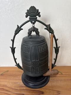 釣鐘　梵鐘 置物 耳原法華寺 銅鋳物 金属工芸 釣鐘 梵鐘 置物 耳原法華寺 銅鋳物 金属工芸 - メルカリ