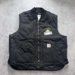 90s Carhartt USA製 ダックベスト ブラック 星タグ 腰ゴム XL 90s Carhartt USA製 ダックベスト ブラック 星タグ 腰ゴム XL 90s
