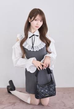 RoséMuse ロゼミューズ ミニワンピース タグ付き〔グレー〕〔S〕のサムネイル