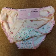 花柄ショーツ 150サイズ 100%コットン　３枚セット　新品のサムネイル