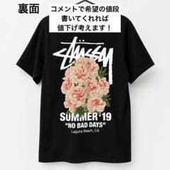 STUSSY ステューシー 半袖Tシャツ 花柄 フラワープリント 黒　S サイズのサムネイル