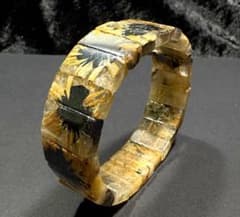 太陽放射ゴールドルチルクォーツ バングル 18mm幅・厚み6mm 内径18cm 太陽放射ゴールドルチルクォーツ バングル 18mm幅・厚み6mm 内径18cm