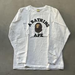 A BATHING APE XL ホワイト Tシャツ ロンT - メルカリ