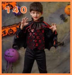 ハロウィン 悪魔 吸血鬼 140cm コスプレ衣装 男の子 キッズ カチューシャのサムネイル