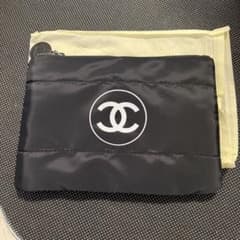 未使用】シャネルCHANEL ブラック キルティングポーチ ノベルティ ka5
