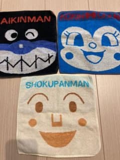 ばいきんまん　こきんちゃん　しょくぱんまん　タオルハンカチのサムネイル