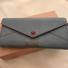 美品】ミュウミュウ 長財布 ラブレター ハート マドラス パスケース