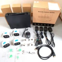 中古品】防犯カメラ4台セット屋外防水遠隔監視＆暗視撮影 Sri Home 