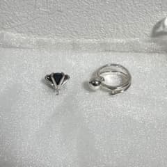 【ジャンク品】bonu. silver925ブラックジルコニアリングのサムネイル