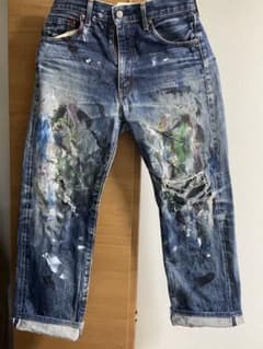 ULTRAC Levi’s リメイクデニム 一点物 ハンドペイント ダメージ加工のサムネイル
