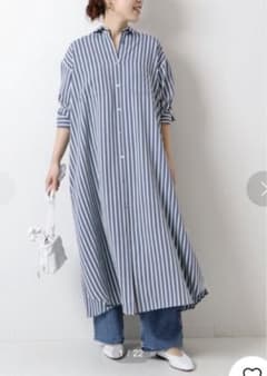 再値下げ！Spick and Span EMMETEXストライプシャツワンピースのサムネイル