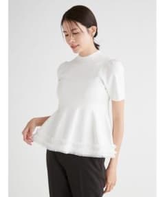 [美品] Celford ペプラムニット 半袖 ホワイト 38のサムネイル