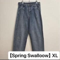 【Spring Swalloow】ワイドタックデニム　ストリート　ジーンズ　XLのサムネイル