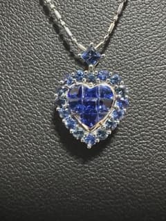 GSTV k18サファイアミステリーセッティングハートペンダントトップ新品未使用 GSTV k18サファイアミステリーセッティングハートペンダントトップ新品