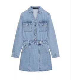 ZARA デニムワンピース 長袖 ミニ丈のサムネイル